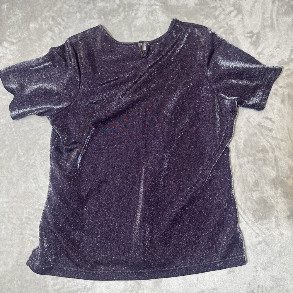 Women’s Avenue Metallic Top Purple Shimmer Size 18/20 - Picture 11 of 11